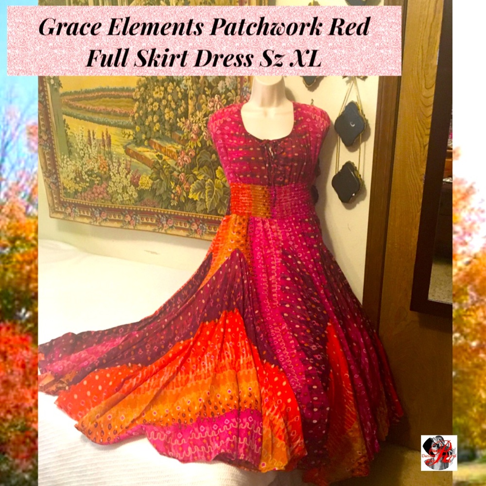 Grace Elements Southern Bell Patchwork Red Full S… - image 1